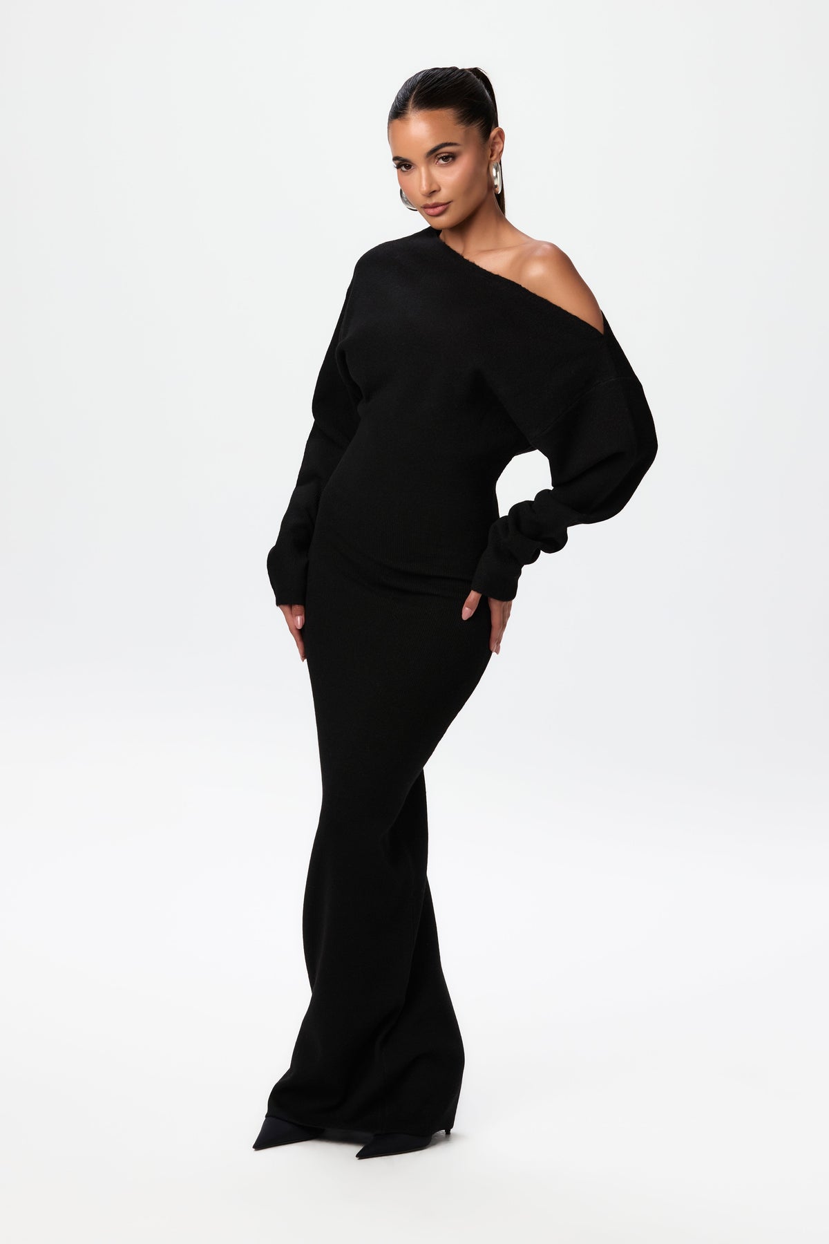Kimmie Knit Off-Shoulder Sweater Maxi Dress