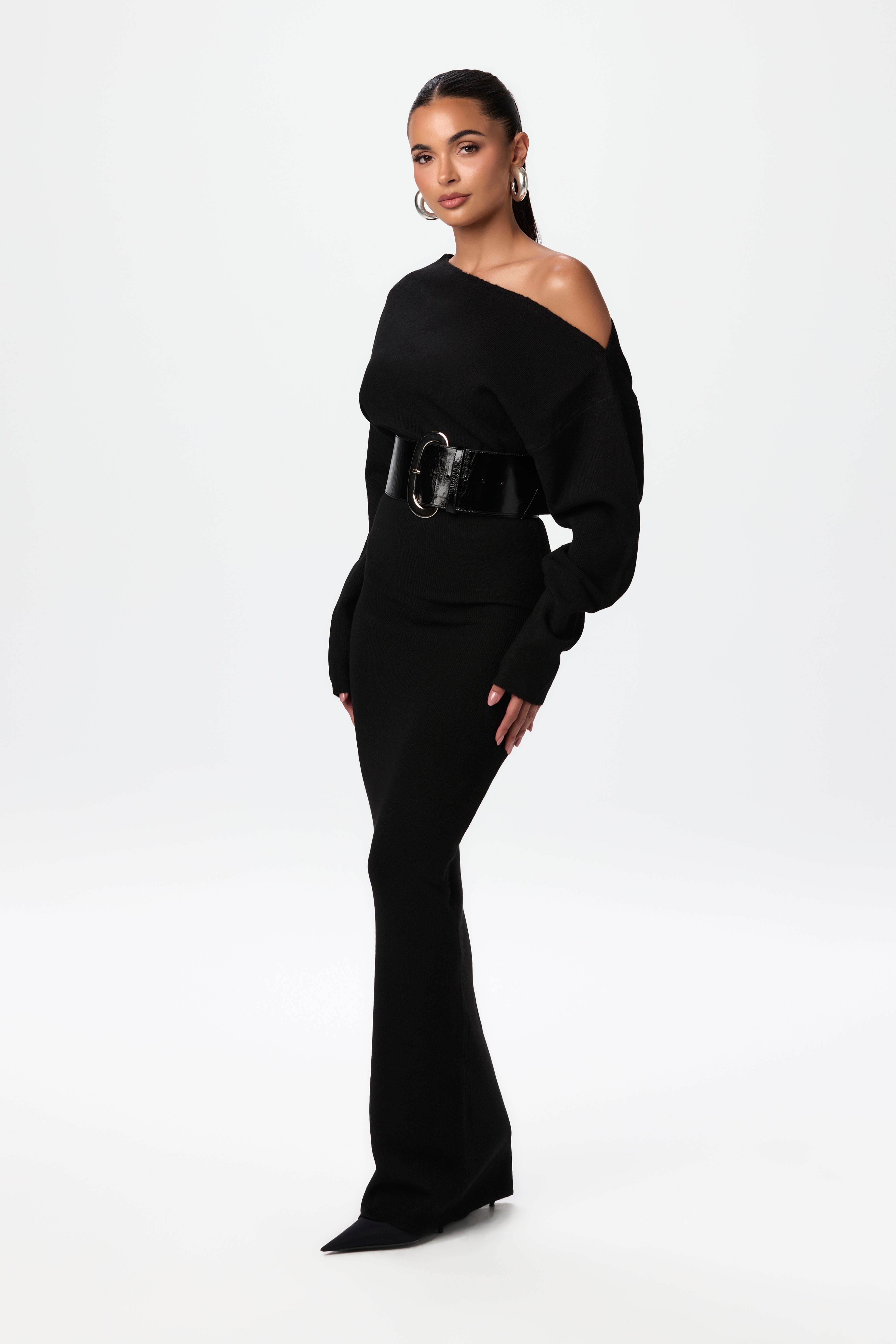 Kimmie Knit Off-Shoulder Sweater Maxi Dress