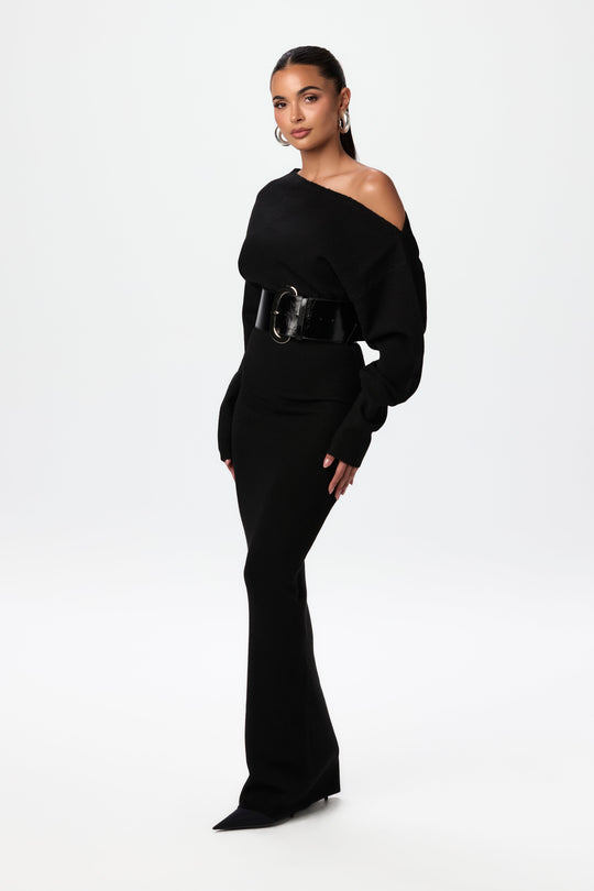 Kimmie Knit Off-Shoulder Sweater Maxi Dress