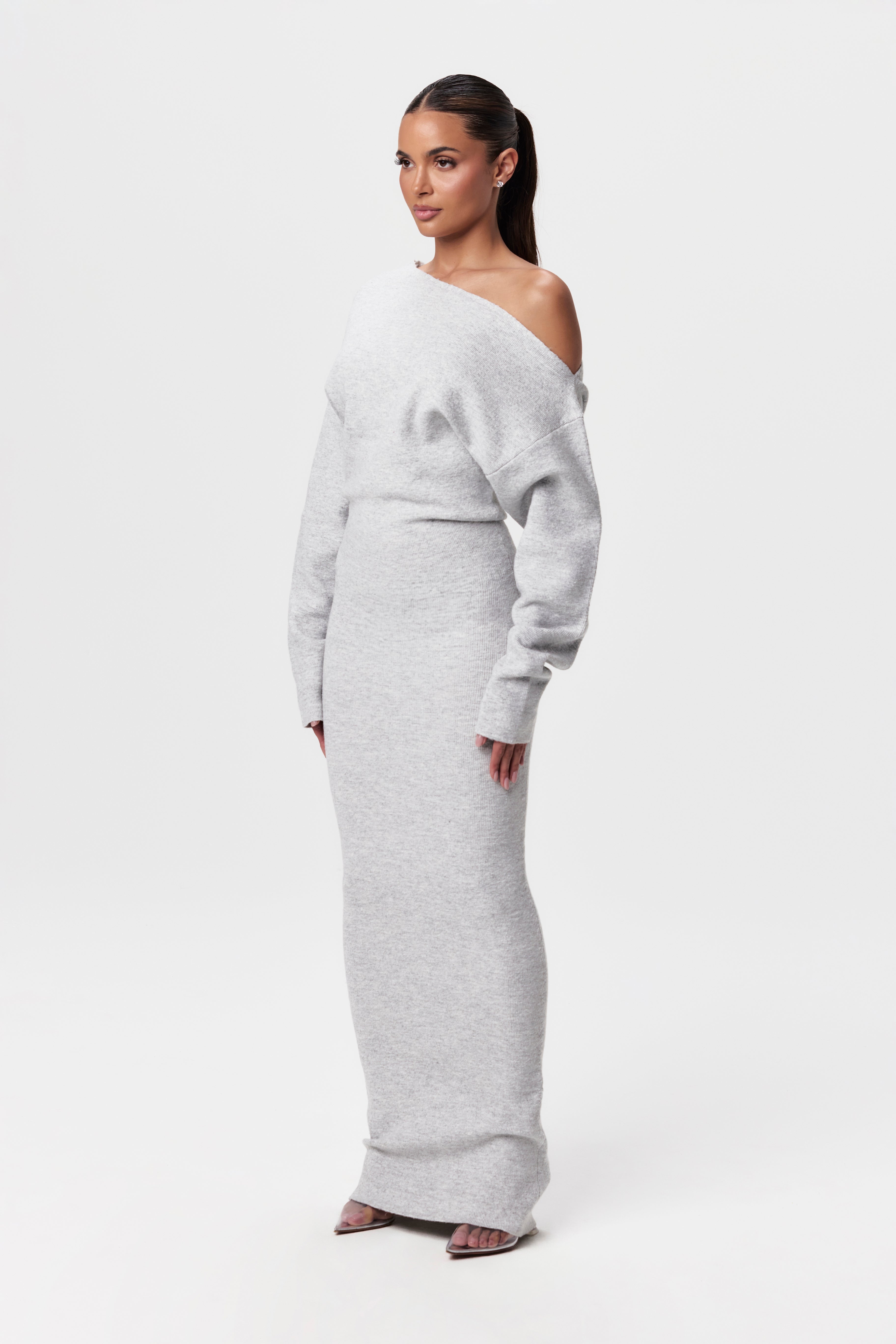 Kimmie Knit Off-Shoulder Sweater Maxi Dress