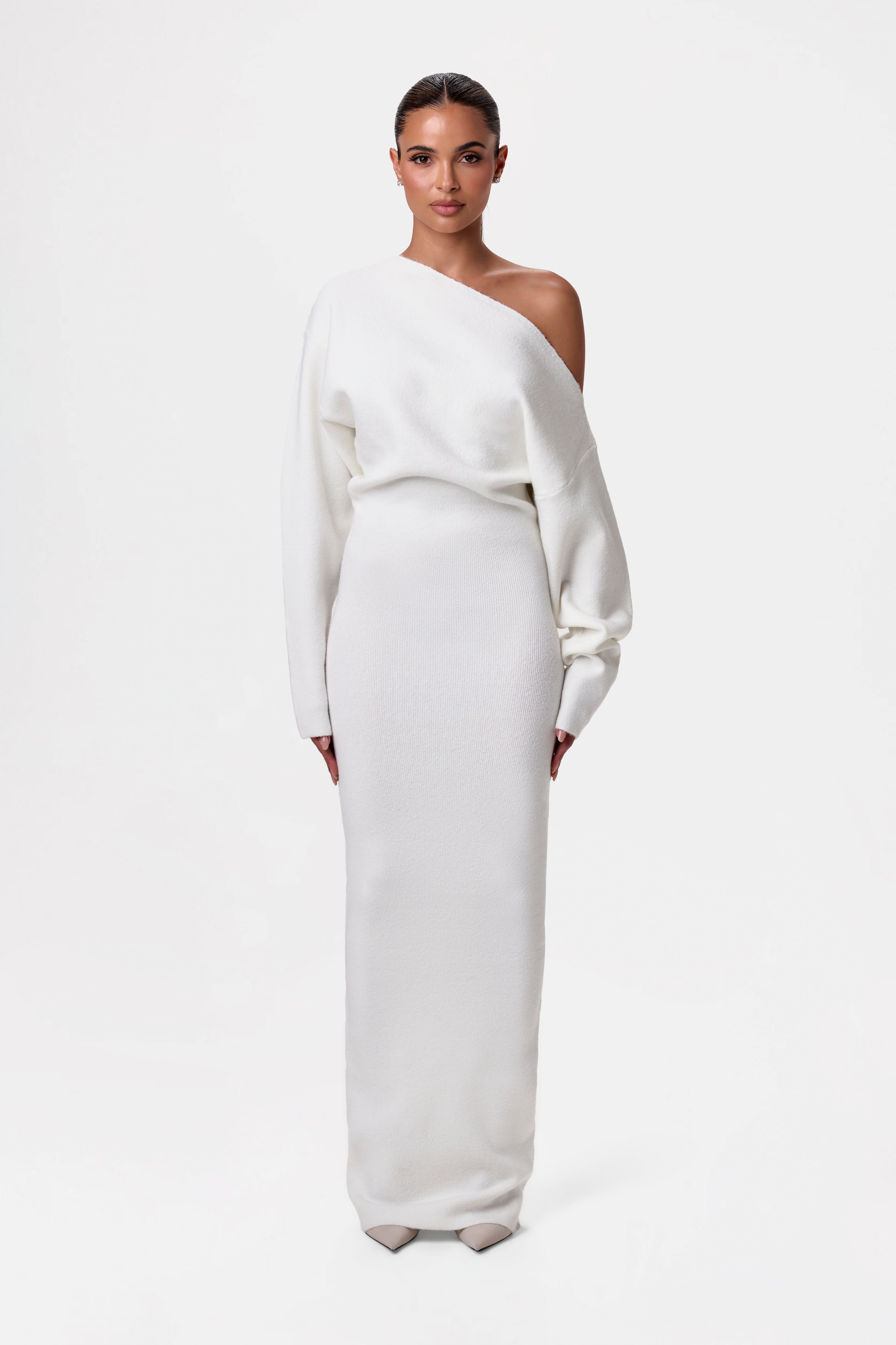 Kimmie Knit Off-Shoulder Sweater Maxi Dress