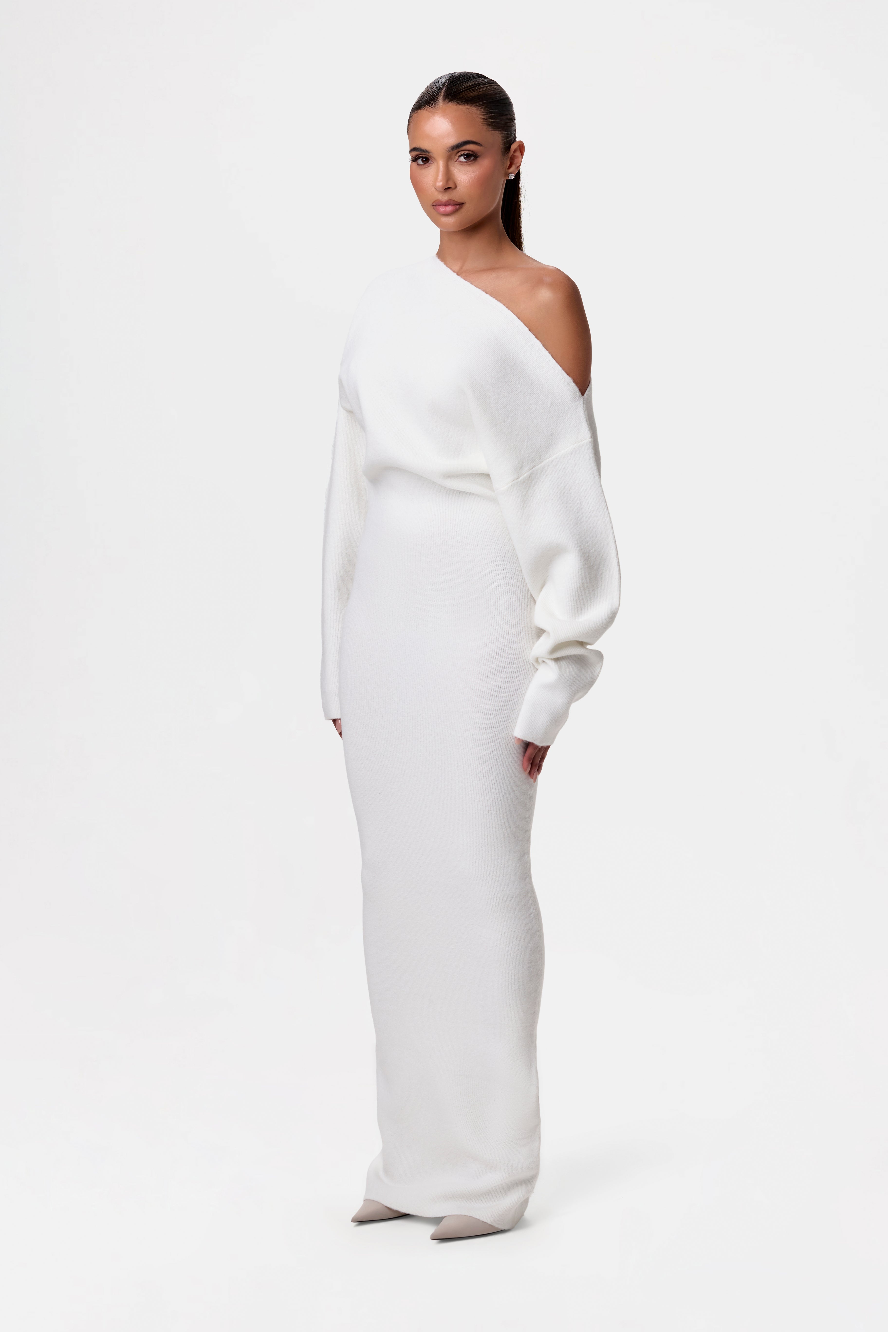 Kimmie Knit Off-Shoulder Sweater Maxi Dress