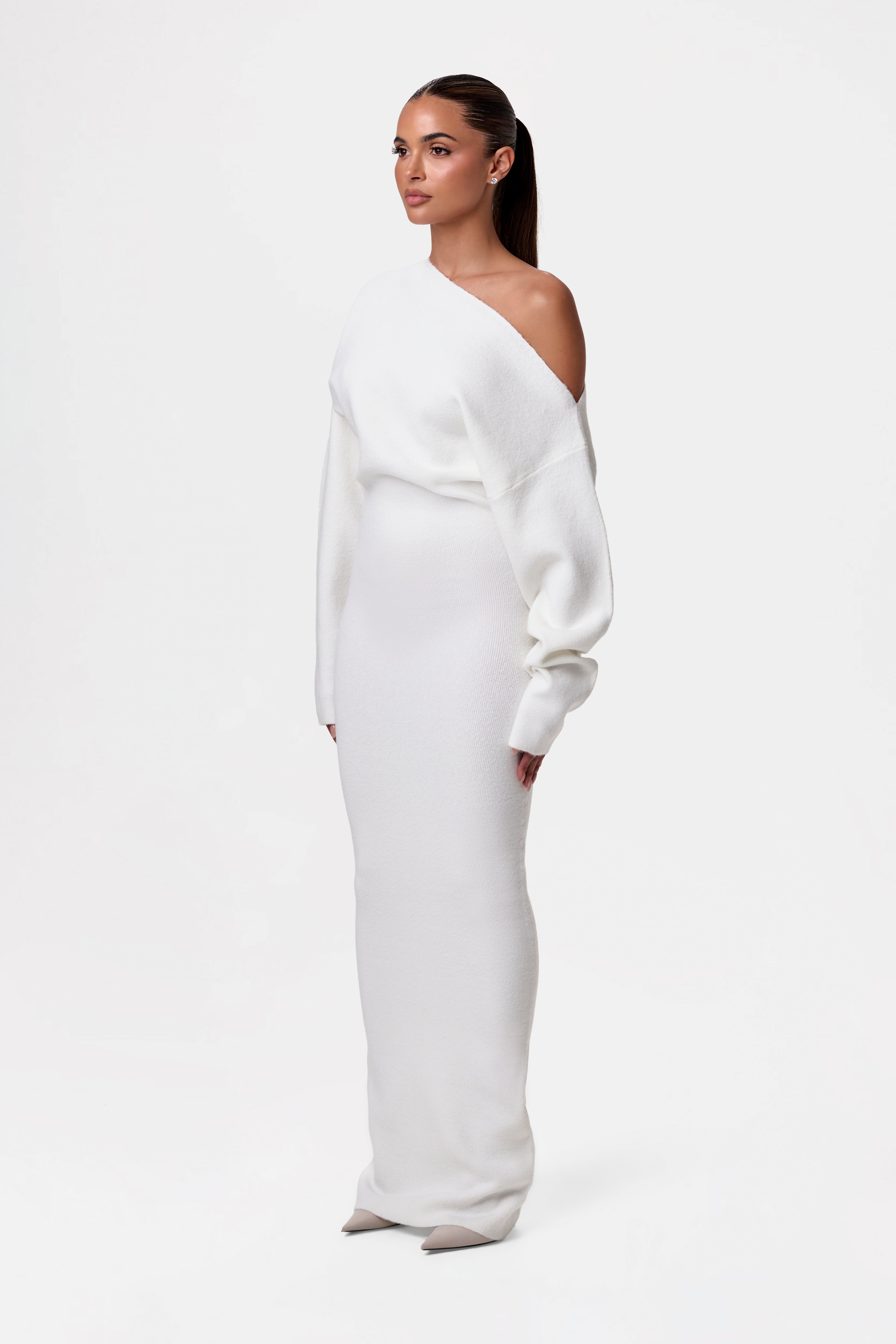 Kimmie Knit Off-Shoulder Sweater Maxi Dress