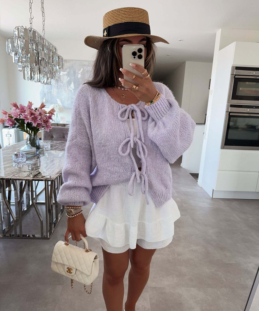 Shayley Bow Tie Knit Cardigan