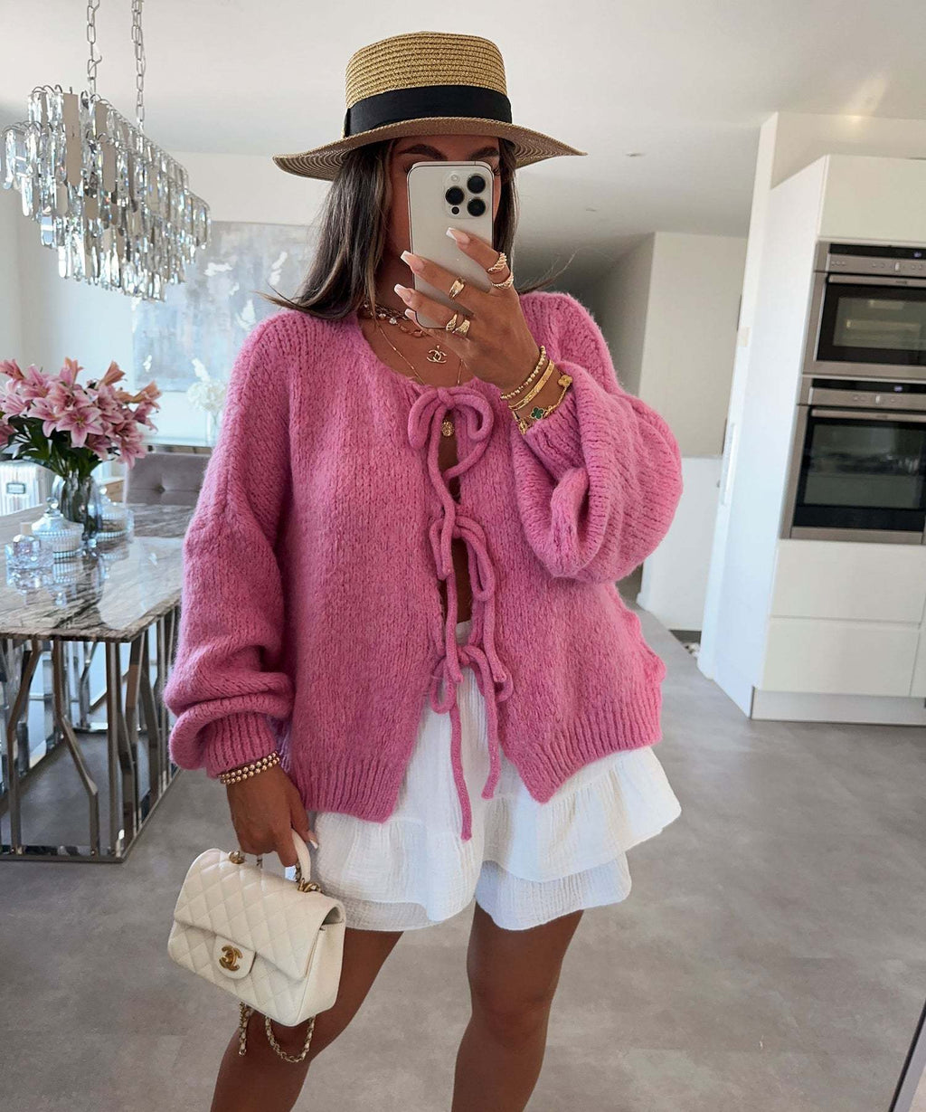 Shayley Bow Tie Knit Cardigan