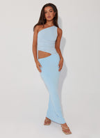 Leniora One Shoulder Maxi Dress Baby Blue