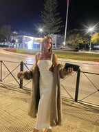 Supreme Silver Maxi Evening Dress