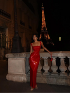 Supreme Silver Maxi Evening Dress