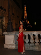 Supreme Silver Maxi Evening Dress