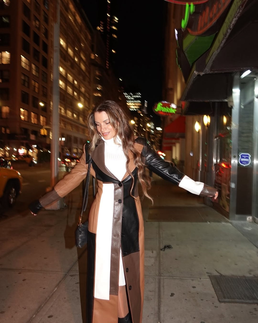 Rhialey Brown Leather Coat