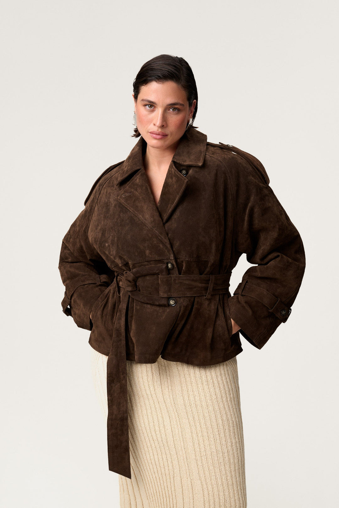 Maraiah Cropped Trench Coat