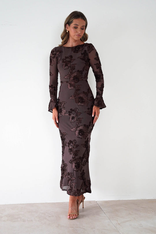 Marshalls Long Sleeve Textured Maxi Dress