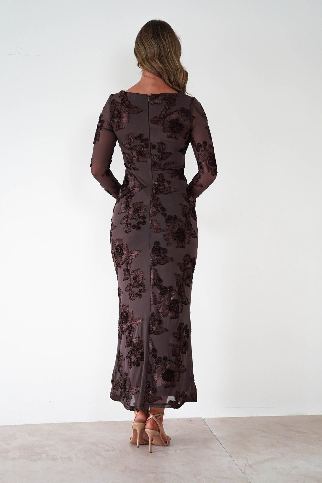 Marshalls Long Sleeve Textured Maxi Dress