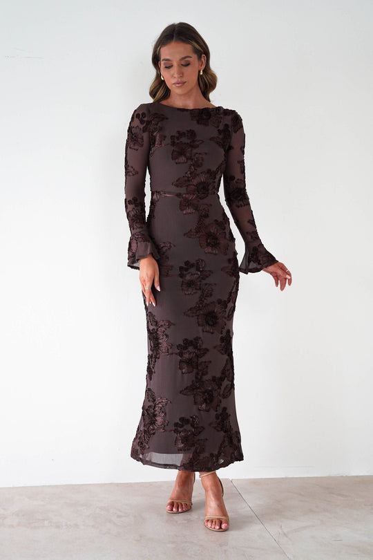 Marshalls Long Sleeve Textured Maxi Dress