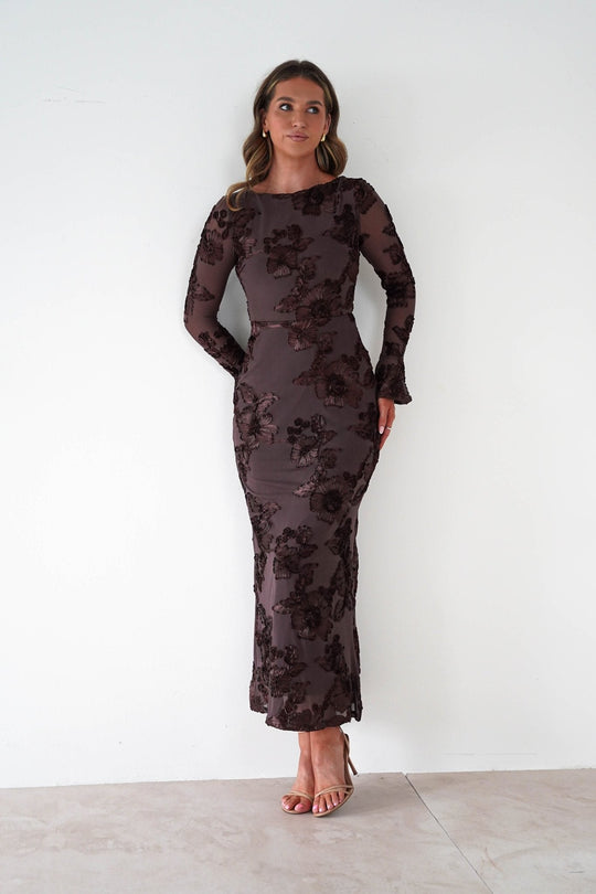 Marshalls Long Sleeve Textured Maxi Dress