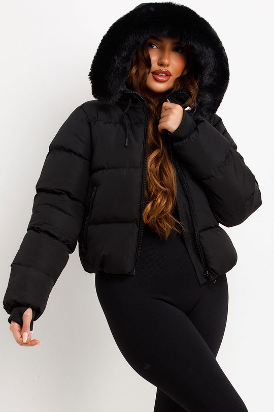 Eliana Puffer Jacket With Fur Hood