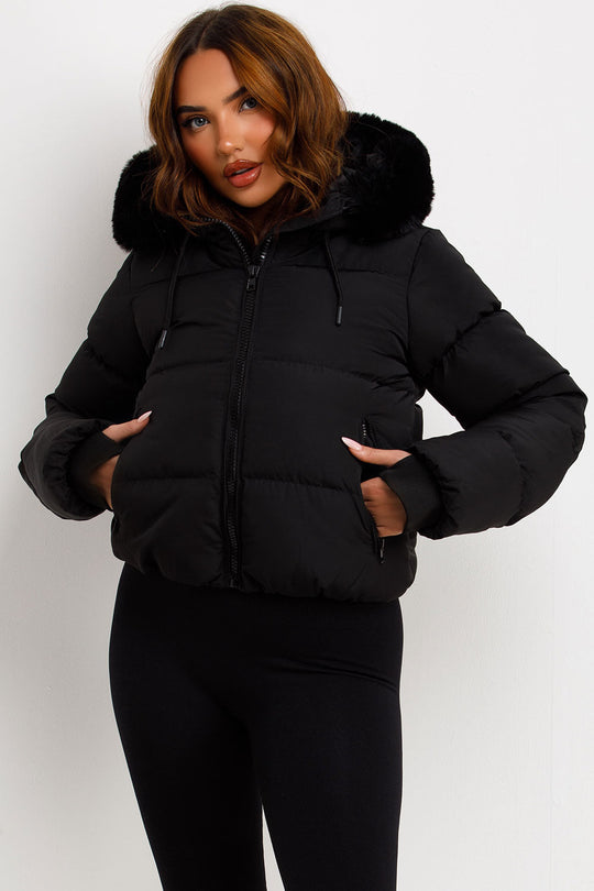 Eliana Puffer Jacket With Fur Hood