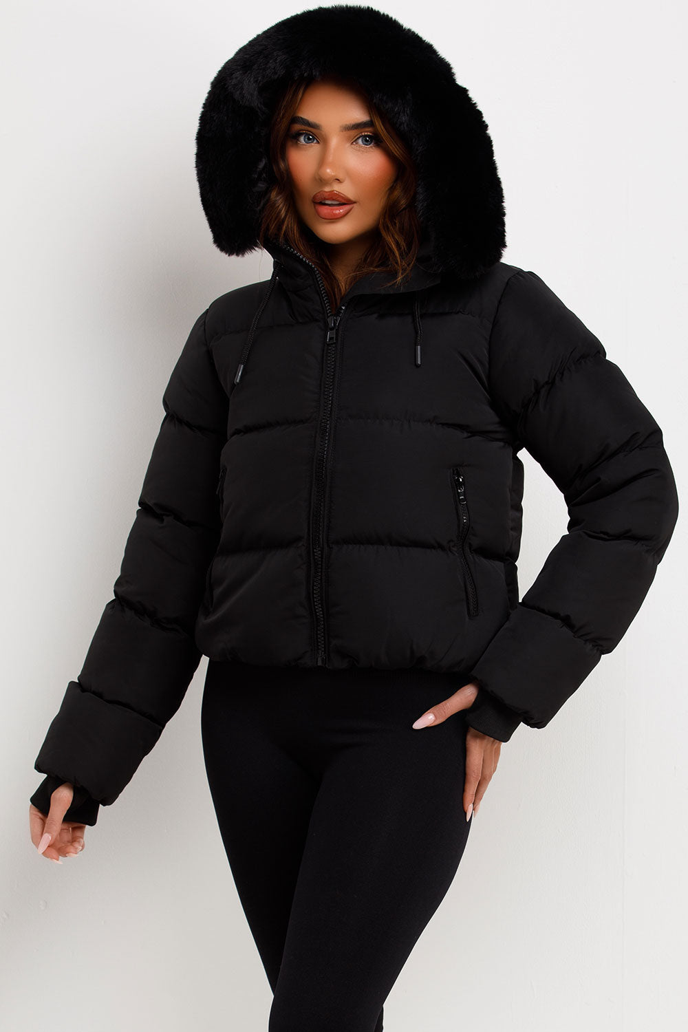Eliana Puffer Jacket With Fur Hood