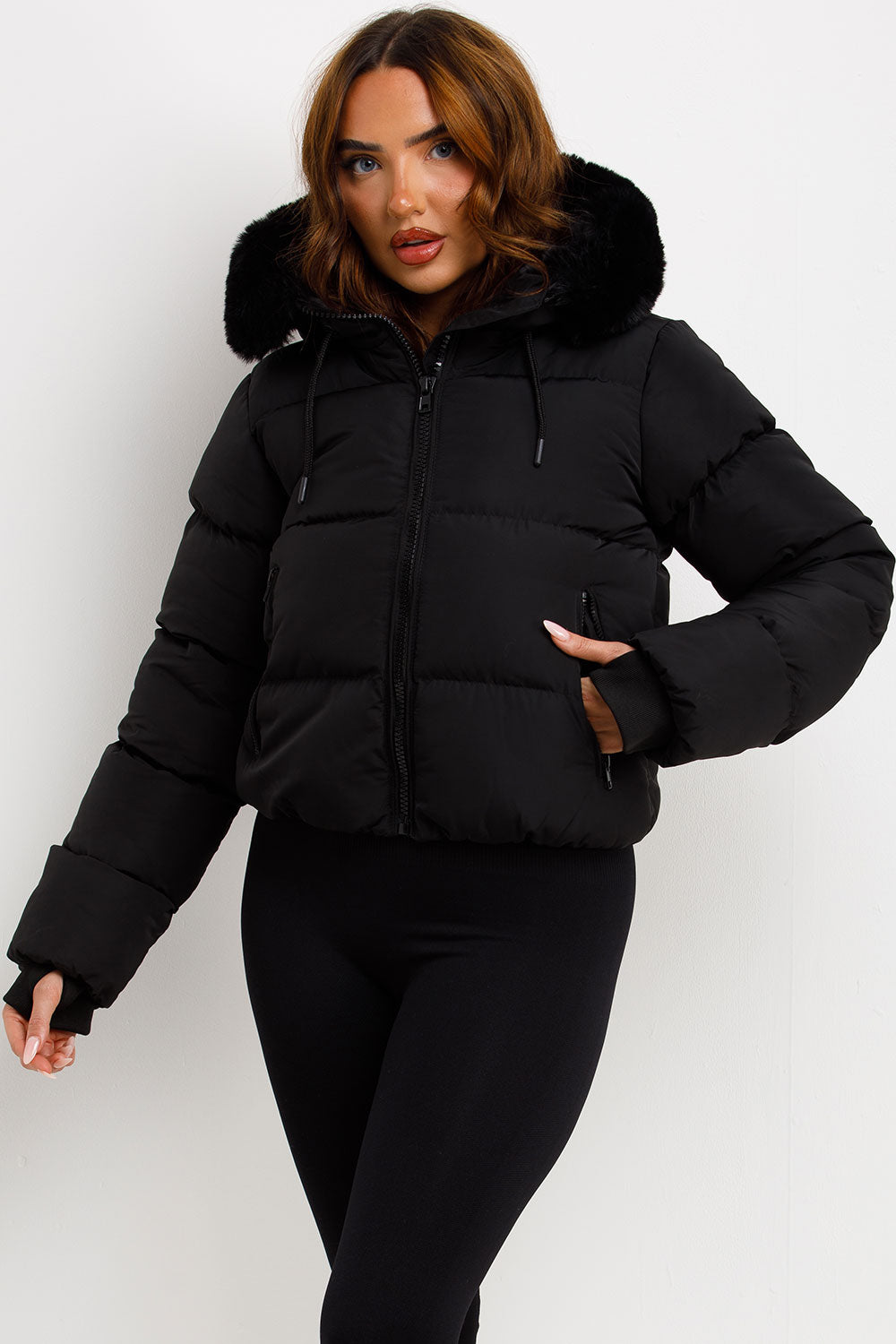 Eliana Puffer Jacket With Fur Hood
