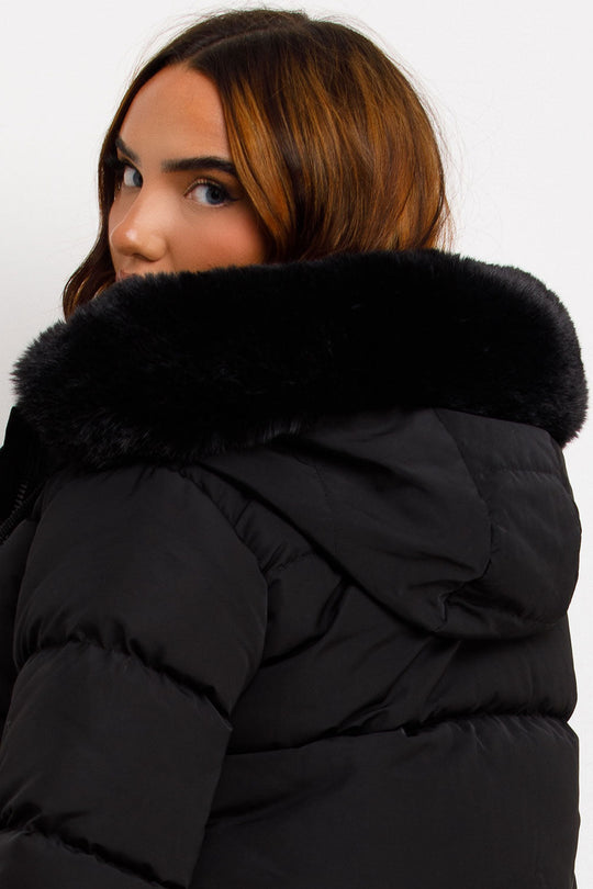 Eliana Puffer Jacket With Fur Hood