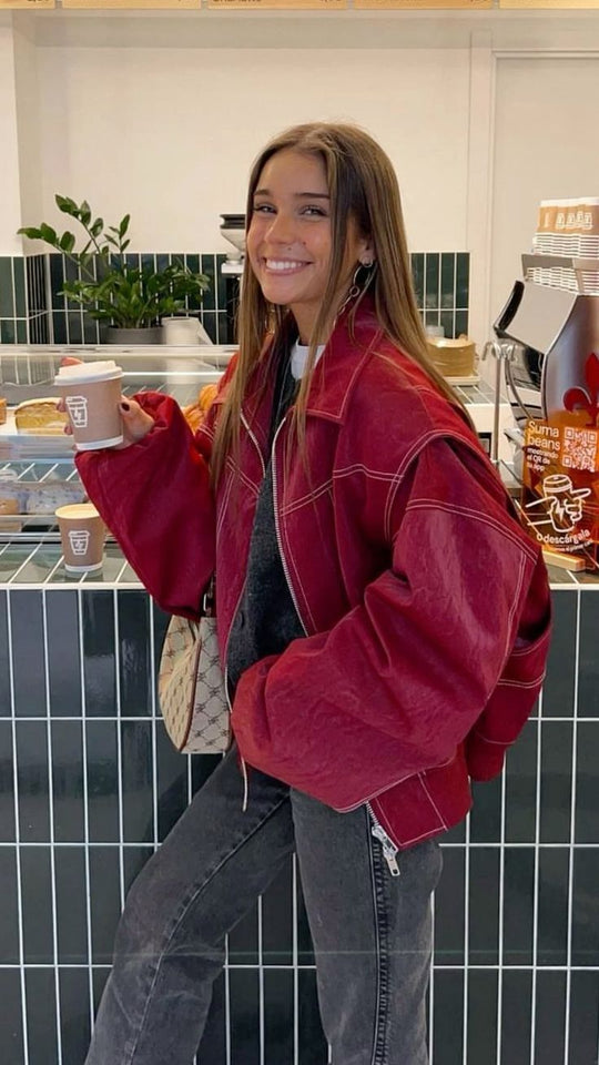 Sammyjane Red Leather Jacket