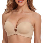 Seamless Bra with Front Closure and Adjustable Straps