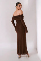 Selene Glitter Off Shoulder Dress