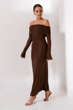 Selene Glitter Off Shoulder Dress