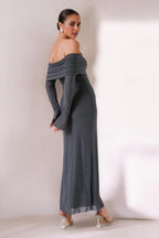 Selene Glitter Off Shoulder Dress