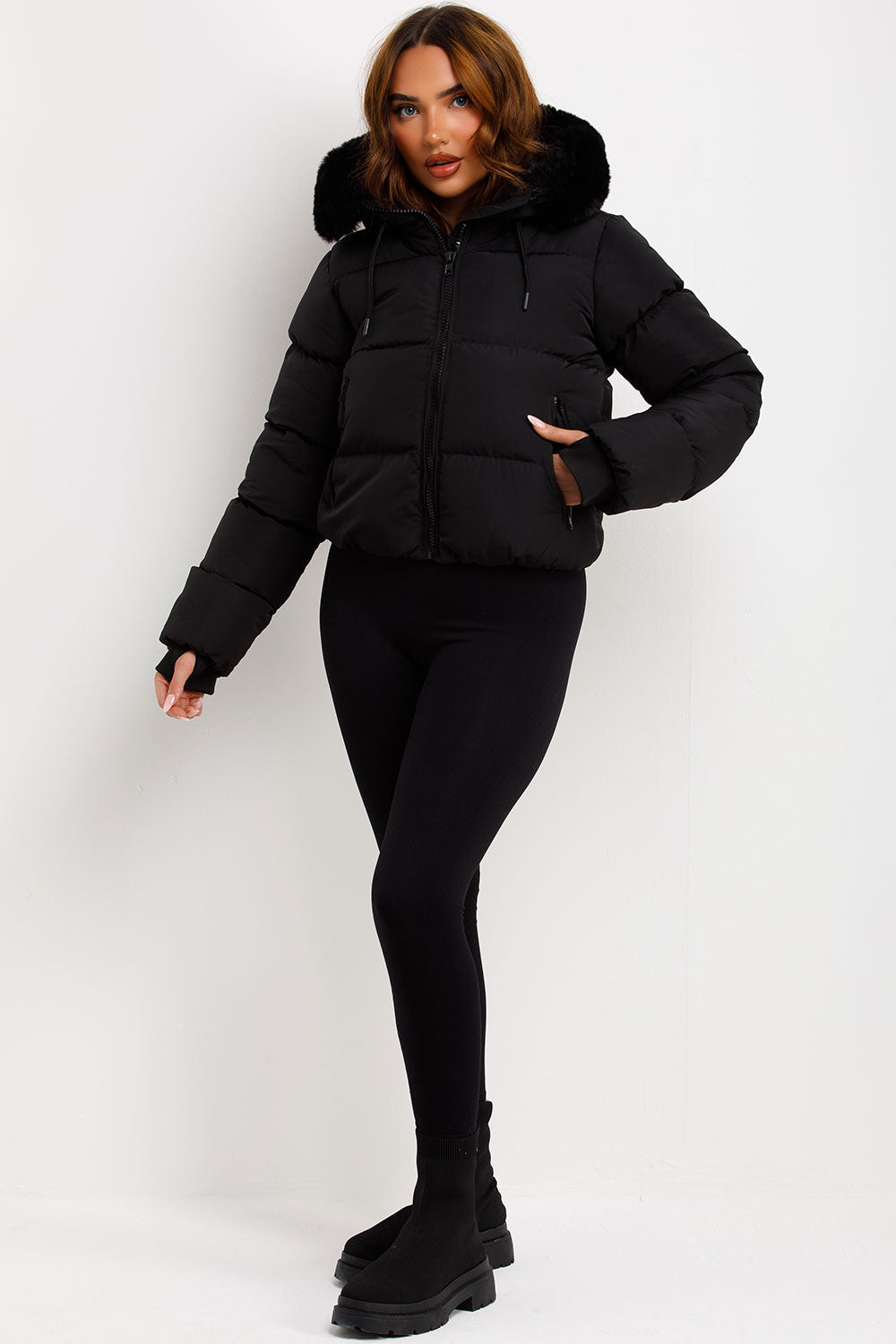 Eliana Puffer Jacket With Fur Hood