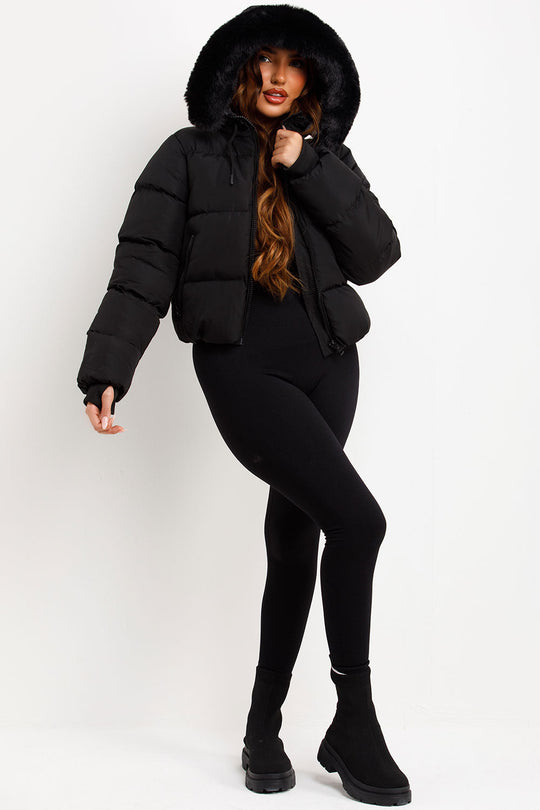 Eliana Puffer Jacket With Fur Hood