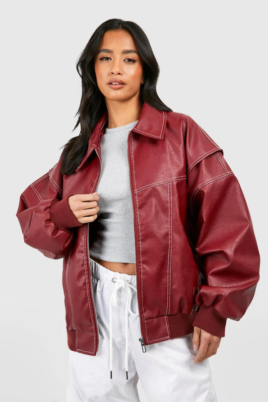 Sammyjane Red Leather Jacket
