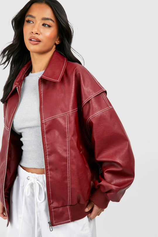 Sammyjane Red Leather Jacket