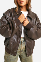 Savannah Brown Leather Jacket