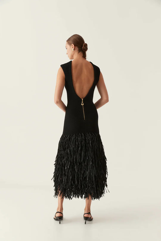 Noir Fringe Dress