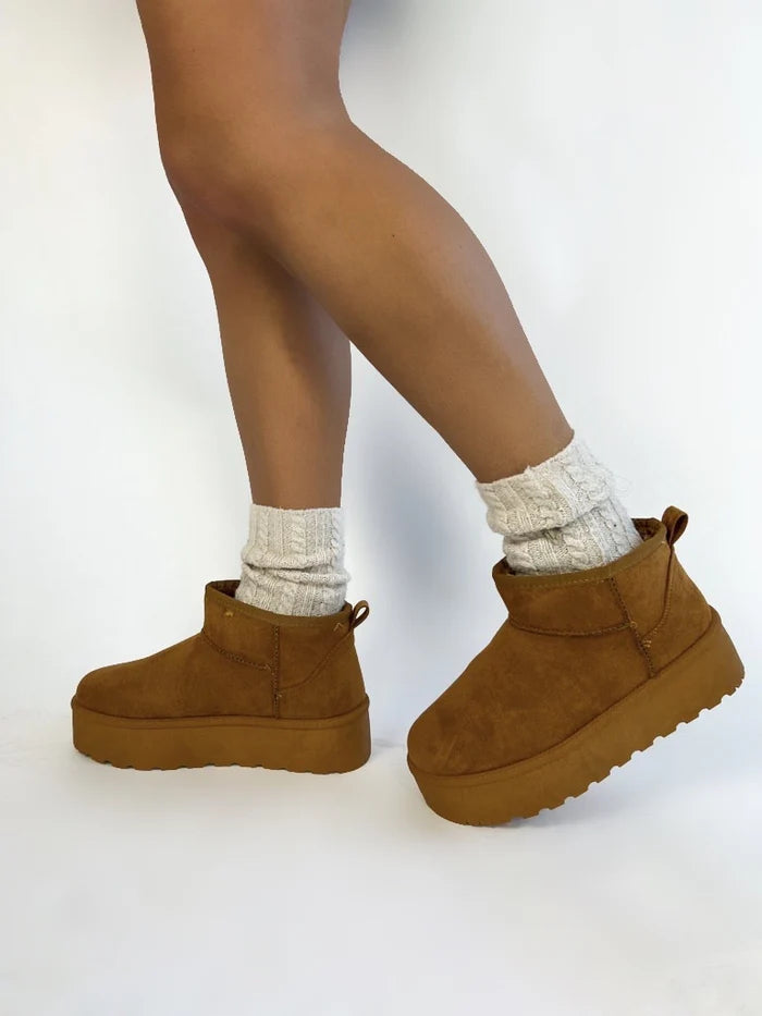 Warm Ankle Boots Beige