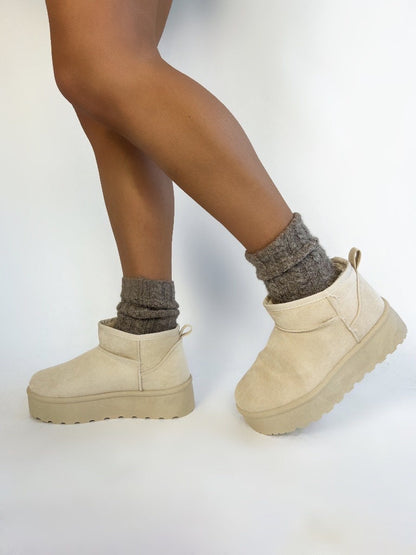 Warm Ankle Boots Beige