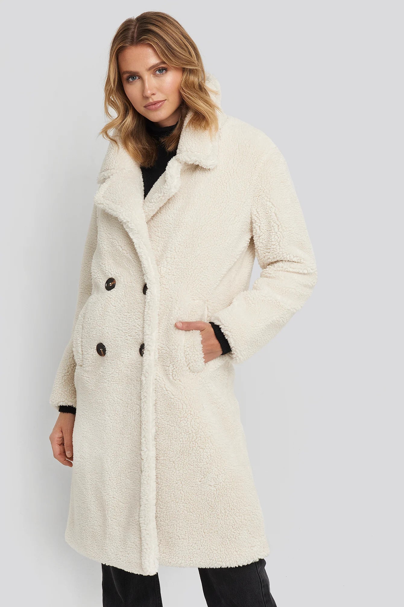 Emma double breasted teddy coat