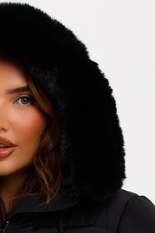 Eliana Puffer Jacket With Fur Hood
