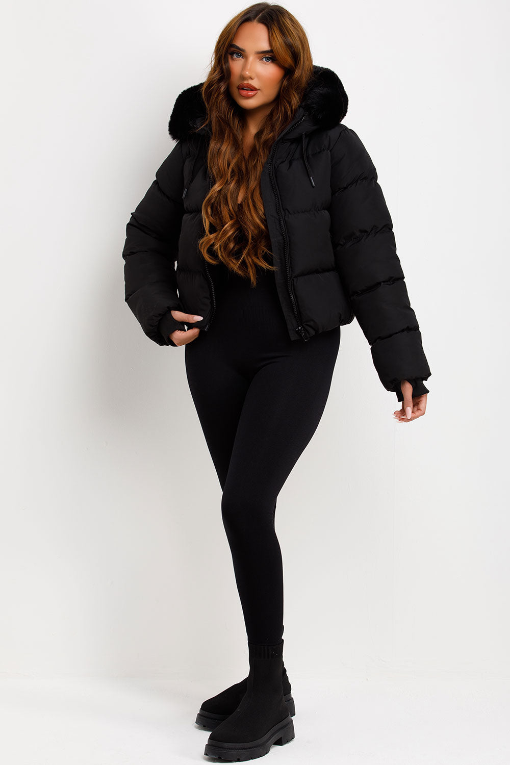 Eliana Puffer Jacket With Fur Hood