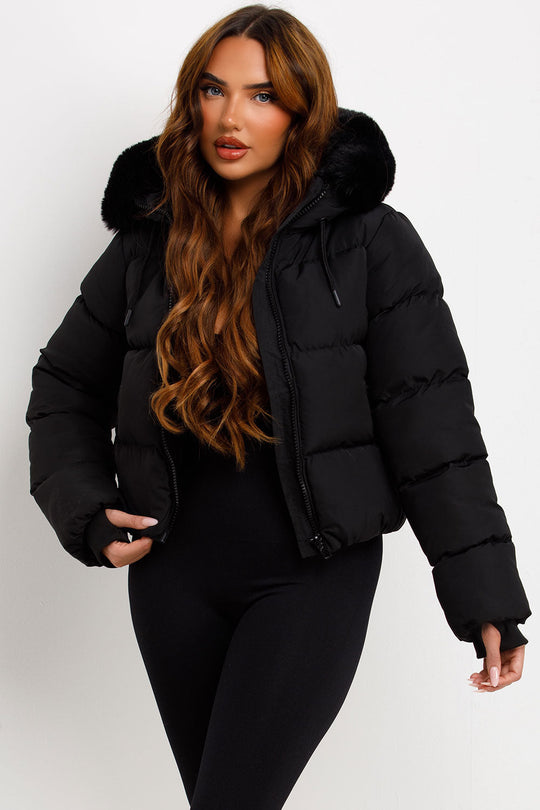 Eliana Puffer Jacket With Fur Hood