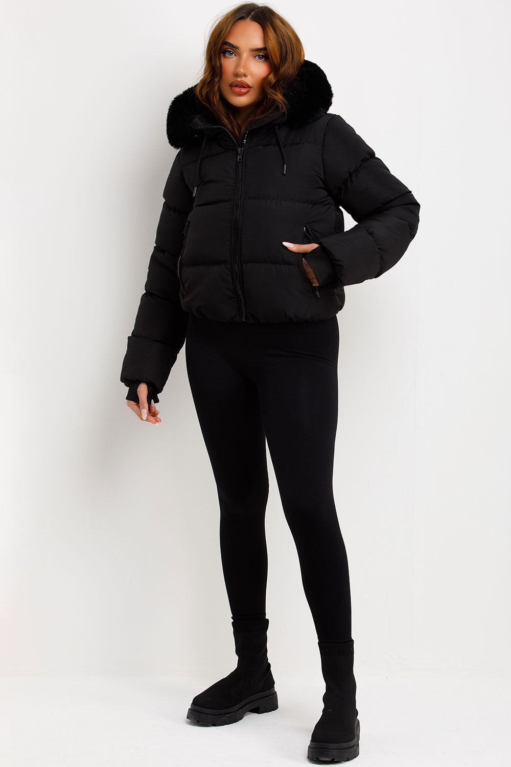 Eliana Puffer Jacket With Fur Hood