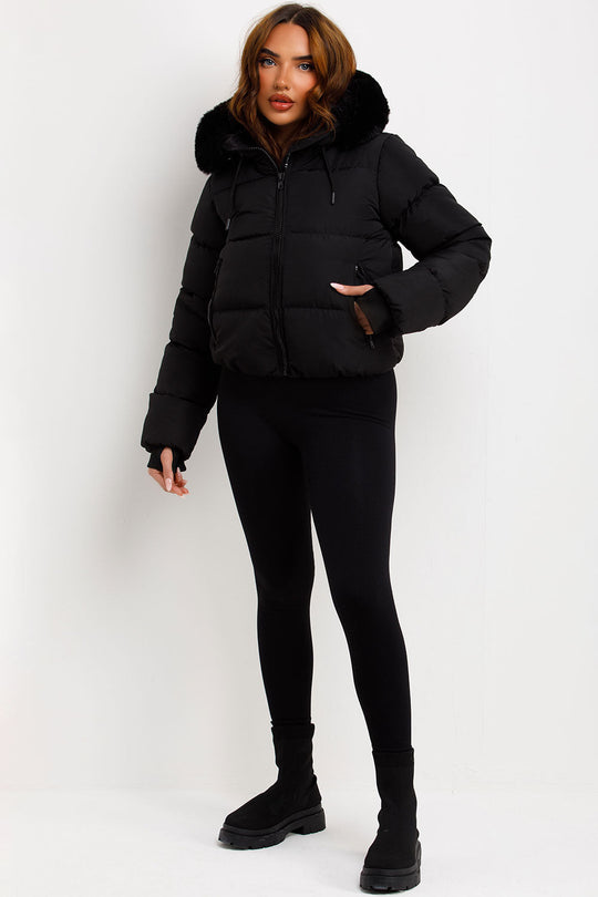 Eliana Puffer Jacket With Fur Hood