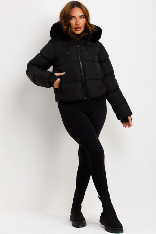 Eliana Puffer Jacket With Fur Hood