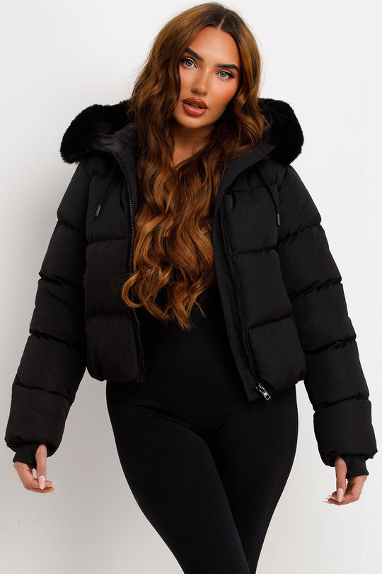 Eliana Puffer Jacket With Fur Hood