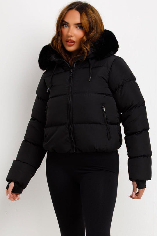 Eliana Puffer Jacket With Fur Hood