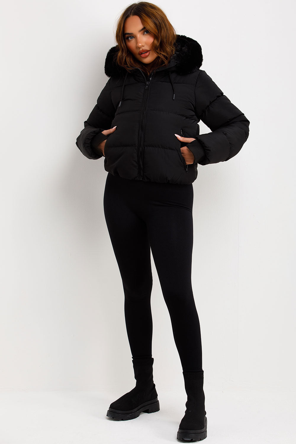 Eliana Puffer Jacket With Fur Hood