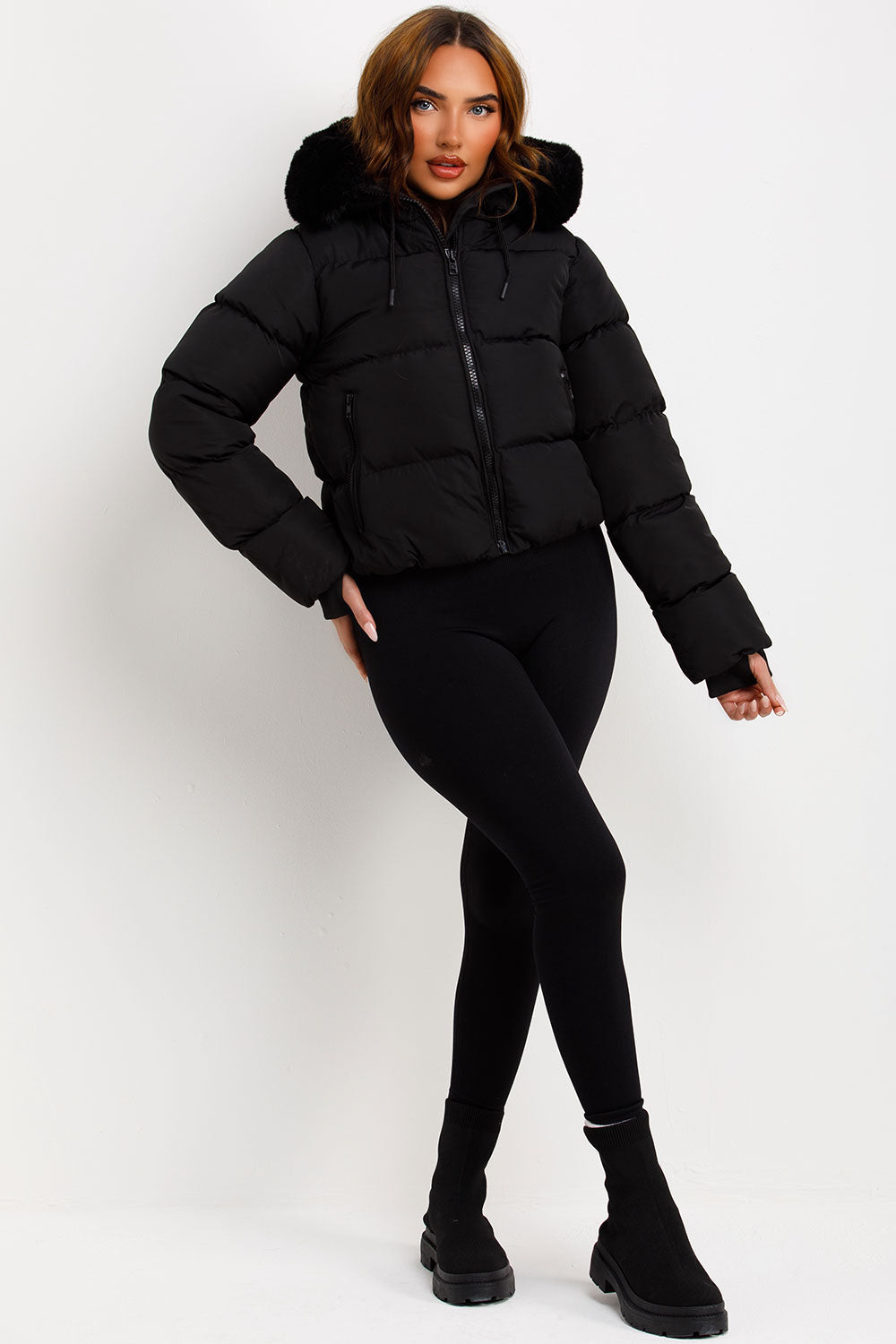 Eliana Puffer Jacket With Fur Hood