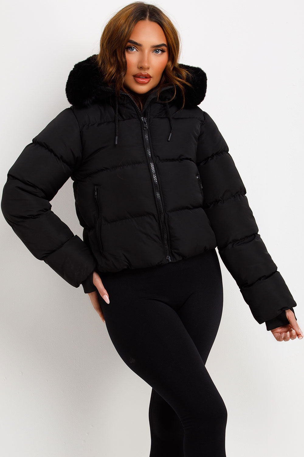 Eliana Puffer Jacket With Fur Hood