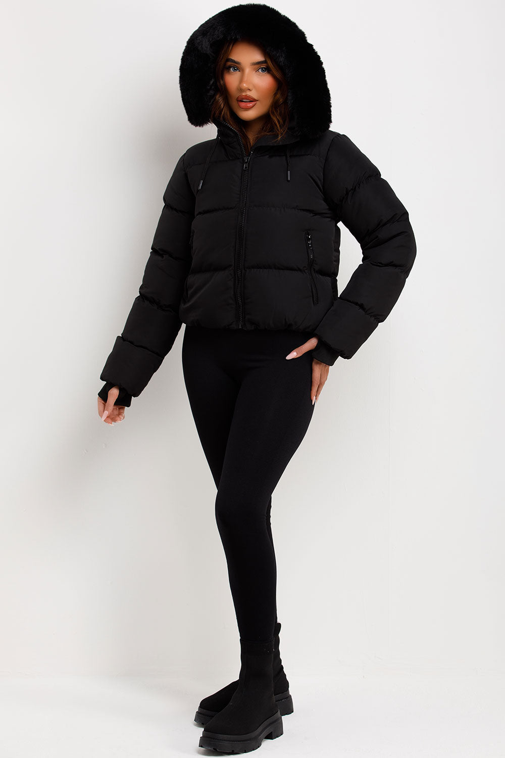 Eliana Puffer Jacket With Fur Hood